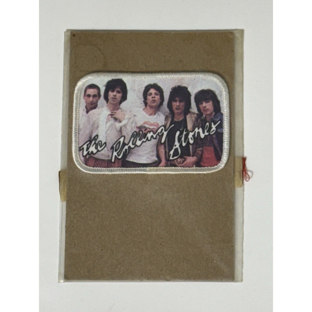 Rare Vintage 1980's Rolling Stones Full Color Printed Silk 4" Sew-on Patch